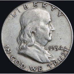 Half Dollar 1954 Franklin -...