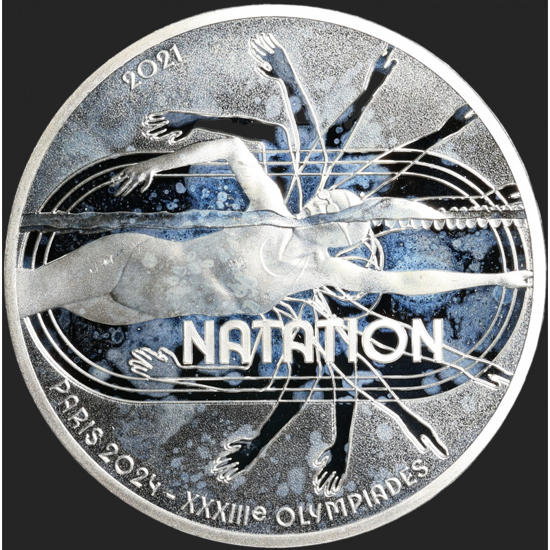 France - 2021 - 10 Euro - Silver - Natation - UNC