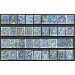 Lot de 36 Sage 15 c. Bleu -...