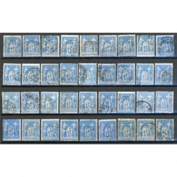 Lot de 36 Sage 15 c. Bleu -...