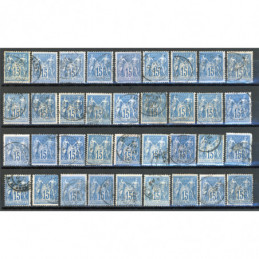 Lot de 36 Sage 15 c. Bleu -...