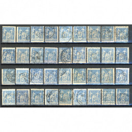Lot de 36 Sage 15 c. Bleu -...