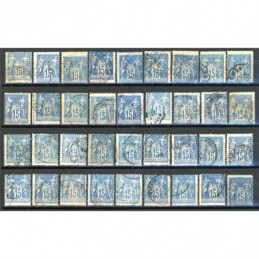 Lot de 36 Sage 15 c. Bleu -...