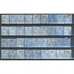 Lot de 36 Sage 15 c. Bleu -...