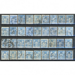 Lot de 36 Sage 15 c. Bleu -...