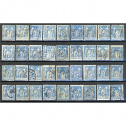Lot de 36 Sage 15 c. Bleu -...