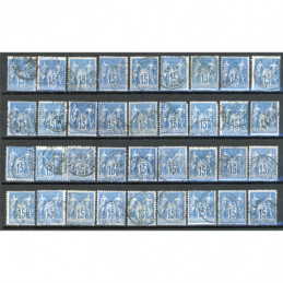 Lot de 36 Sage 15 c. Bleu -...