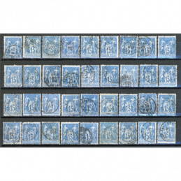 Lot de 36 Sage 15 c. Bleu -...