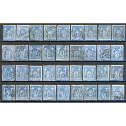 Lot de 36 Sage 15 c. Bleu -...