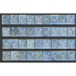 Lot de 36 Sage 15 c. Bleu -...