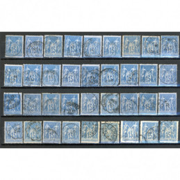 Lot de 36 Sage 15 c. Bleu -...