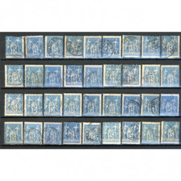 Lot de 36 Sage 15 c. Bleu -...