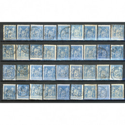 Lot de 36 Sage 15 c. Bleu -...