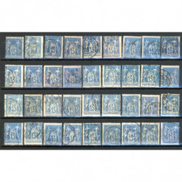 Lot de 36 Sage 15 c. Bleu -...