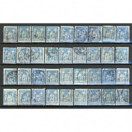 Lot de 36 Sage 15 c. Bleu -...