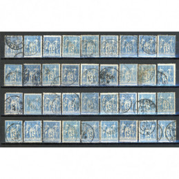 Lot de 36 Sage 15 c. Bleu -...