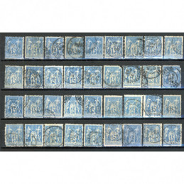 Lot de 36 Sage 15 c. Bleu -...