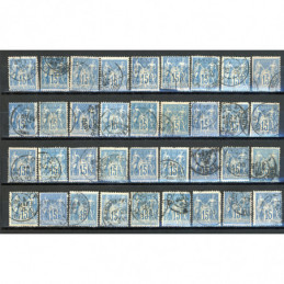 Lot de 36 Sage 15 c. Bleu -...