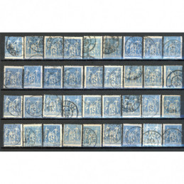 Lot de 36 Sage 15 c. Bleu -...
