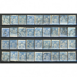 Lot de 36 Sage 15 c. Bleu -...