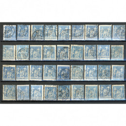 Lot de 36 Sage 15 c. Bleu -...