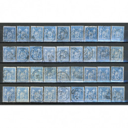 Lot de 36 Sage 15 c. Bleu -...