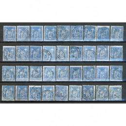 Lot de 36 Sage 15 c. Bleu -...