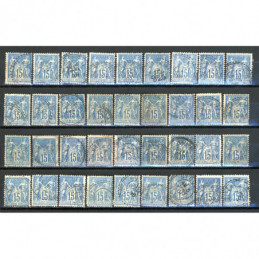 Lot de 36 Sage 15 c. Bleu -...