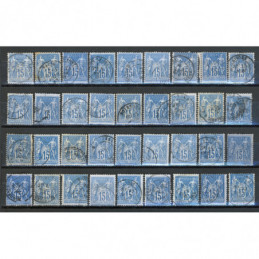 Lot de 36 Sage 15 c. Bleu -...