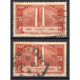 YT 316 - Oblitéré Vimy - 2 ex