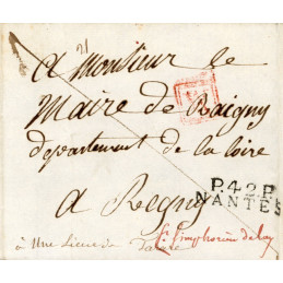Lettre ancienne pliée - 19ᵉ...