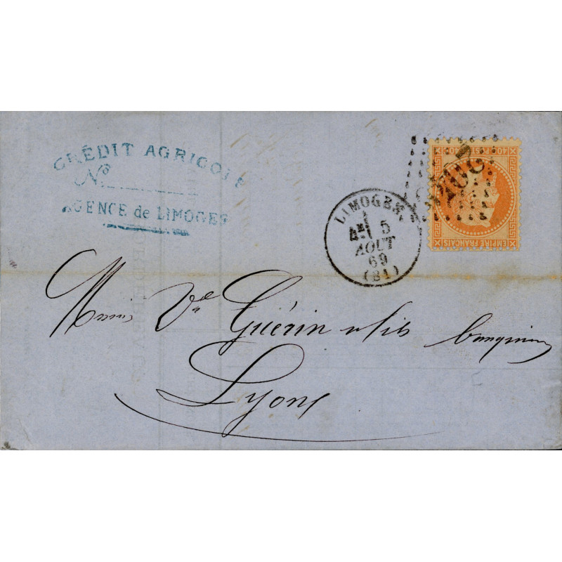 31 Oblitéré GC 2049 du 05/08/1869 - Depart Limoges (81) - Cote 43 Euros