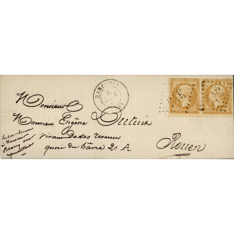 21 Oblitéré GC 315 - Depart Barentin - Paire - Cote 45 Euros