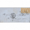 28 Oblitéré GC 1386 du 21/05/1870 - Depart Elbeuf (74) - 2 Timbres - Cote 133 Euros