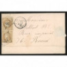 28 Oblitéré GC 278 du 25/08/1869 - Depart Bacqueville - 2 Timbres - Cote 135 Euros