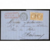 43 Oblitéré GC 286 du 14/03/1871 - Depart Baignes Ste Radegonde - 2 Timbres - Cote 210 Euros