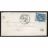 46A Oblitéré GC 1201 du 31/01/1871 - Depart Coutances -  OR  dans un cercle - Cote 343 Euros
