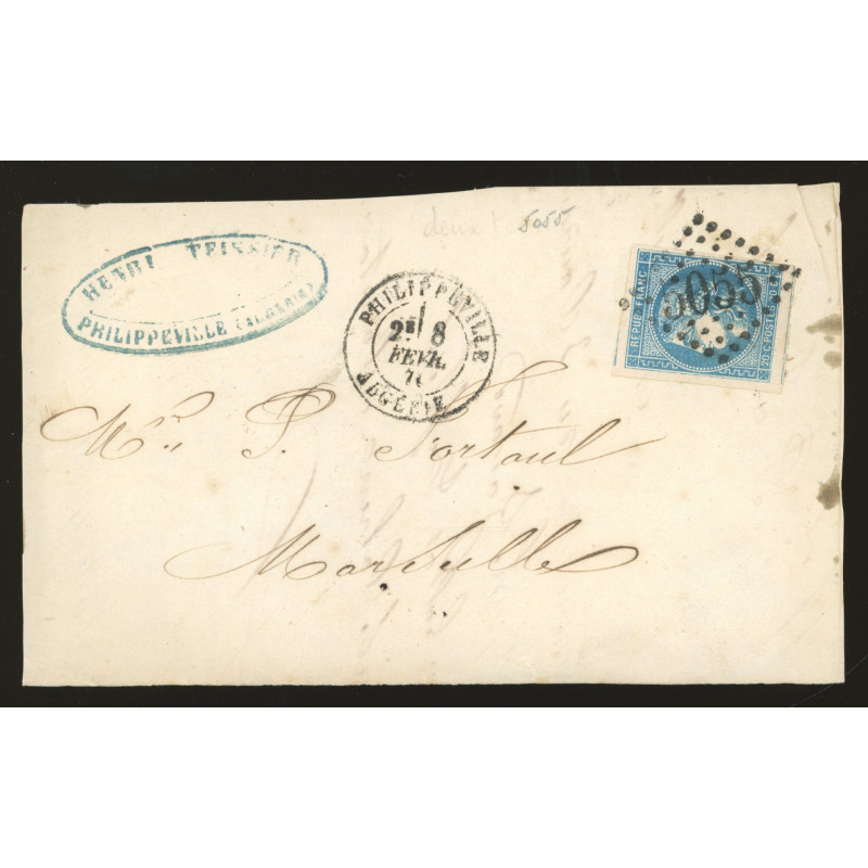 46B Oblitéré GC 5055 - Depart Philippeville (Algérie) - Cote 63 Euros