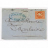48 Oblitéré GC 611 du 10/01/1872 - Depart Brest (28) - Cote 253 Euros