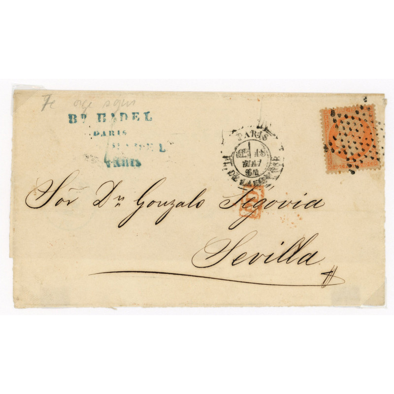 23 Oblitéré Etoile du 18/05/1864 - Depart Paris (60) -   - Cote 90 Euros