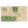 12 Oblitéré PC 1673 du 26/03/1857 - Depart Laval (51) - 4 Timbres - Apres le Depart - Cote 428 Euros
