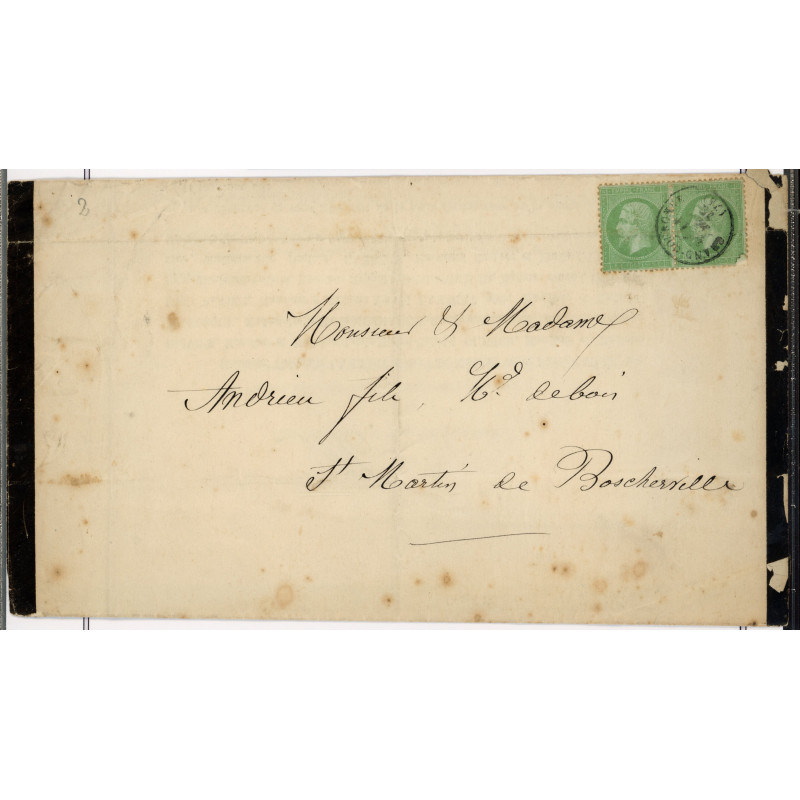 20 Oblitéré Cachet a Date - Depart Grand Couronne (74) - Paire - Cote 180 Euros