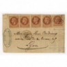 26 Oblitéré GC 2145 du 23/02/1868 - Depart Lyon (68) - 5 Timbres - Cote 453 Euros