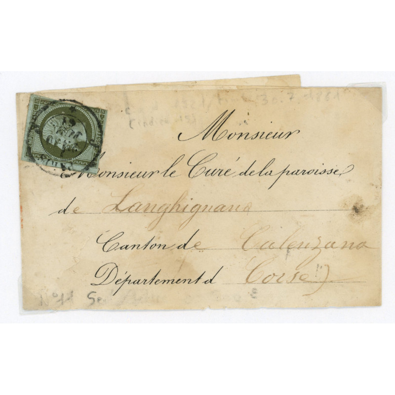 11 Oblitéré Cachet a Date du 10/06/1861 - Depart Paris (60) - Cote 550 Euros