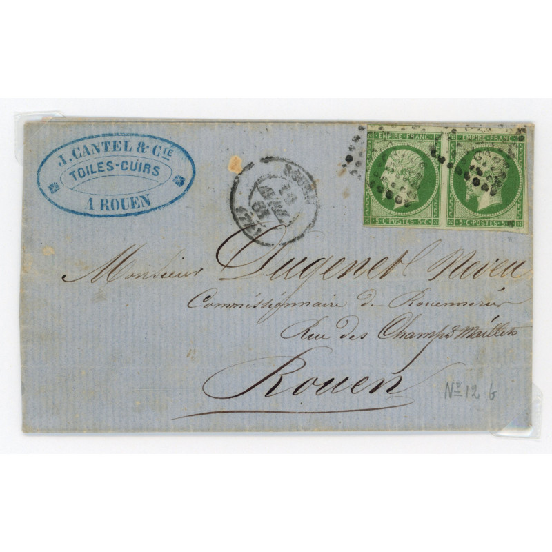 12 Oblitéré Petit Chiffre - Depart  - Paire - Cote 425 Euros