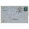 14Ad Oblitéré PC 1495 du 03/04/1861 - Depart Le Havre (74) - Bleu sur Vert - Cote 378 Euros