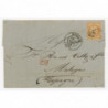 38 Oblitéré GC 2539 du 19/04/1873 - Depart Morlaix (28) -   - Cote 88 Euros