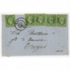 20 Oblitéré GC 2656 du 05/10/1871 - Depart Nice (87) - 5 Timbres - 2 Paires - Cote 503 Euros
