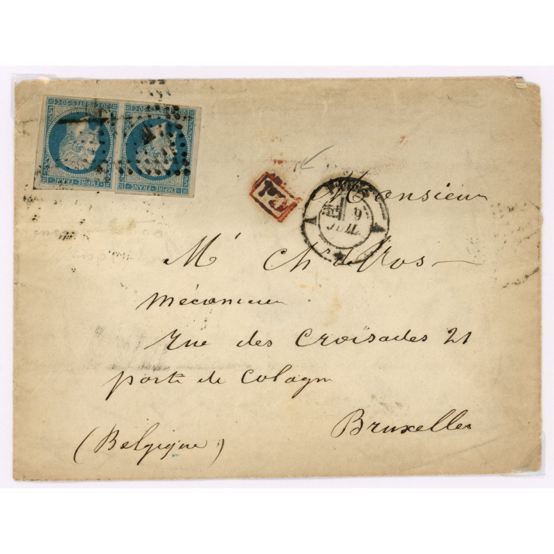 14 Oblitéré A - Depart Paris (60) -   - Paire - Cote 73 Euros