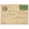 12 Oblitéré PC 3013 du 1857 - Depart St Brieuc (21) -  K2  dans un cercle - 2 Timbres - Cote 428 Euros